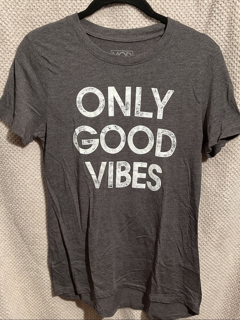 Modern Lux Gray & White "Only Good Vibes" Graphic Tee